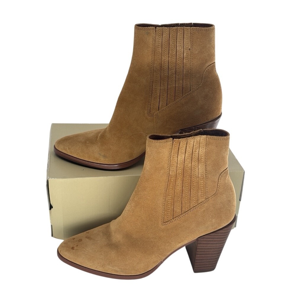 RAG & BONE Rover Boots High Suede Leather Ankle Women Size‎ 38 / 8 Tan Chelsea